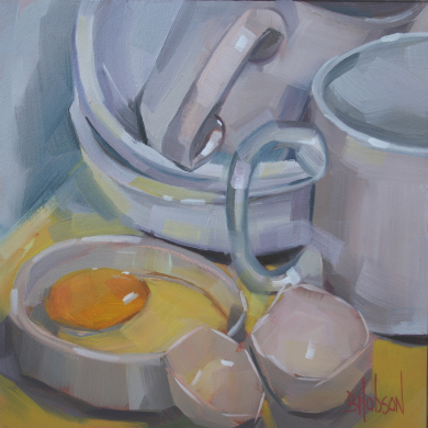 Almost Ready for Breakfast - Original Oil Painting - 6 x 6 inches